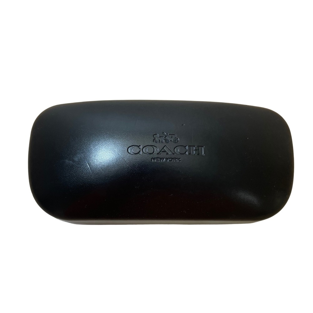 Coach New York Black Hard Sunglasses Eyeglasses Case with Cleaning‎ Cloth & Book